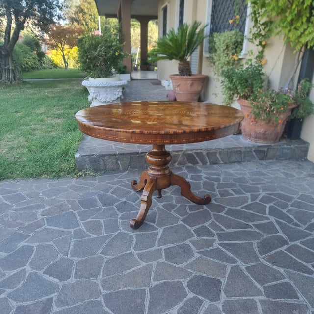 Rolo Table with Inlays, 1850 For Sale - Image 3 of 11