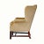Vintag, three quarter size armchair. Custom upholstered with soft herringbone velour fabric and contrasting piping.