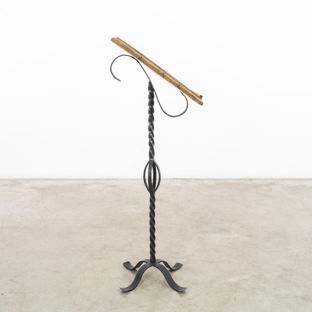 1950s Belgian Iron Book Pedestal For Sale - Image 4 of 6