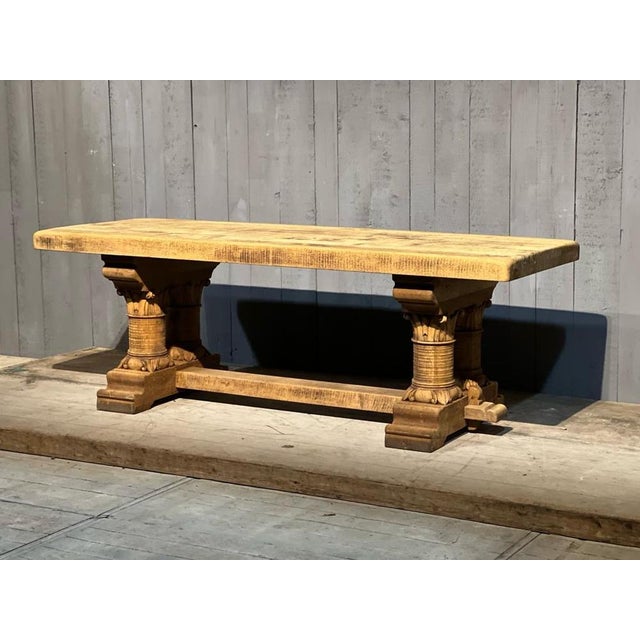 Architectural French Oak Farmhouse Dining Table, 1925 For Sale - Image 18 of 18
