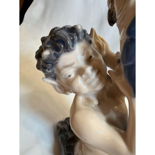 Ceramic Vintage Royal Copenhagen Faun with Parrot Figurine #752 by Christian Thomsen For Sale - Image 7 of 9