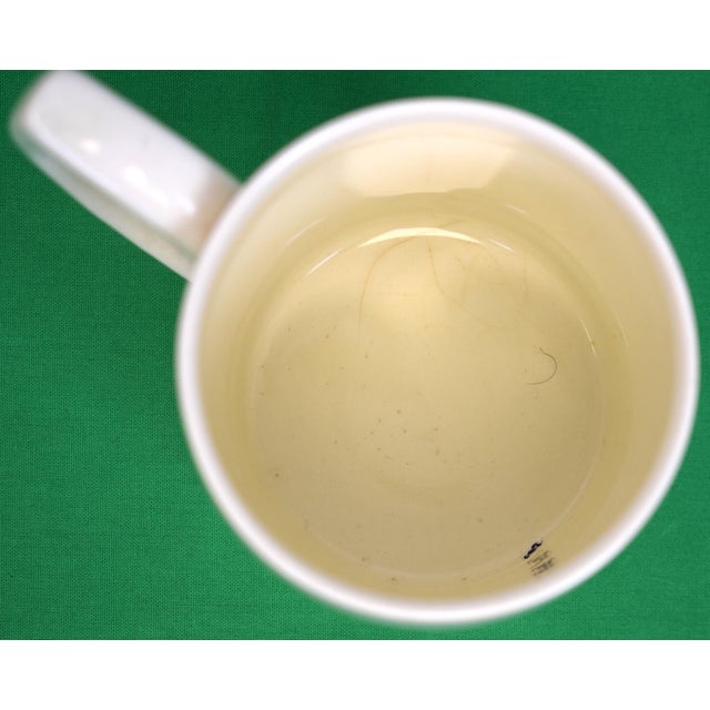 Traditional Late 20th Century The Brook "I Go on Forever" Private Mens' Club Nyc Motto Wedgwood Creamware Mug For Sale - Image 3 of 5