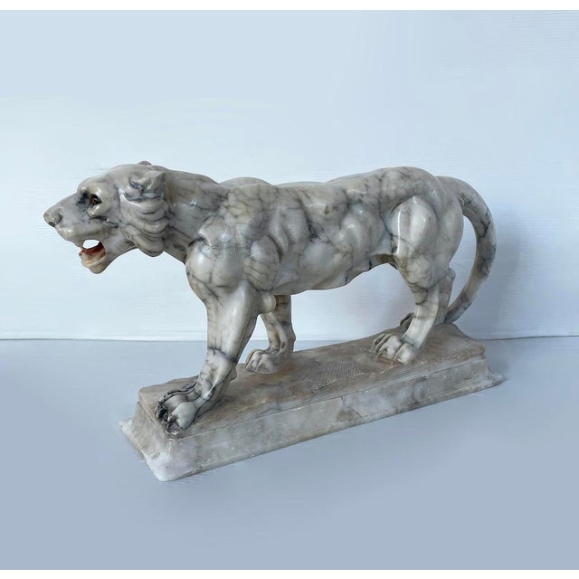 Lioness Sculpture, Early 20th Century, Alabaster For Sale - Image 4 of 9