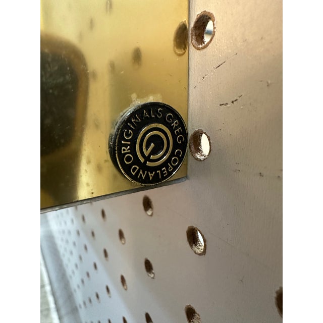 Greg Copeland signed canvas with applied polychromatic individual hand painted copper squares. The squares are...