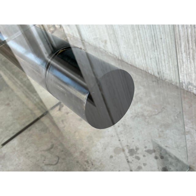Mid-Century Modern Glass Dining Room Table with Glass Legs in the Pace Style For Sale - Image 14 of 18