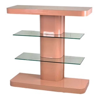 1980s Post Mod 4 Tier Pink Bar For Sale