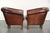 This set of 2 sheepskin club armchairs in a dark cognac color finished with decorative nails. : This set of 2 sheepskin...