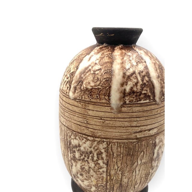 Brown Art Deco Ceramic Vase by Louis Auguste Dage, 1930 For Sale - Image 8 of 18