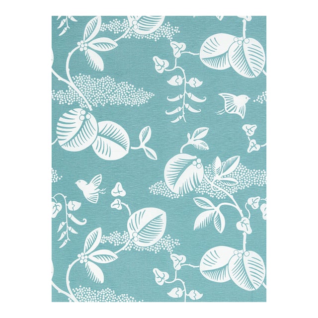 The House of Scalamandré Pepper Fabric, Turquoise For Sale