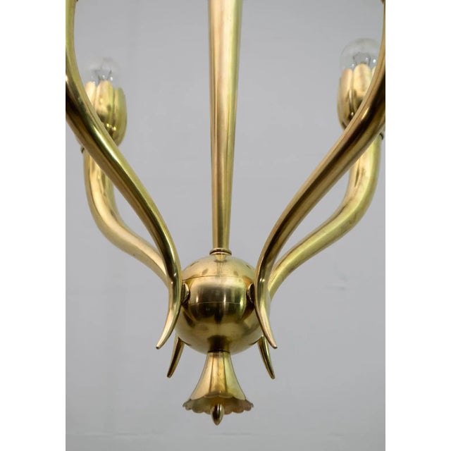 Art Deco Brass Ceiling Lamp by Guglielmo Ulrich, 1940s For Sale - Image 9 of 13