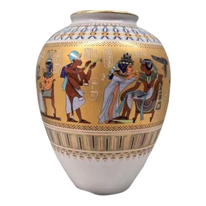 Collectible Decorative Vase Featuring Scenes From the Tomb of Tutankhamun – Ghent Collection by Kaiser Porcelain of Staffelstein, Bavaria West Germany