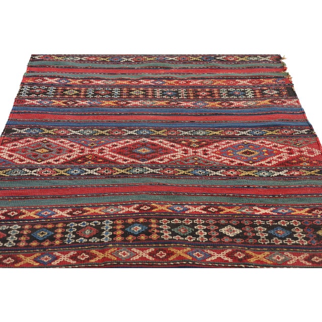Late 19th Century 1880's Antique Caucasian Shahsavan Kilim Rug - 02'06 X 06'09 For Sale - Image 5 of 9