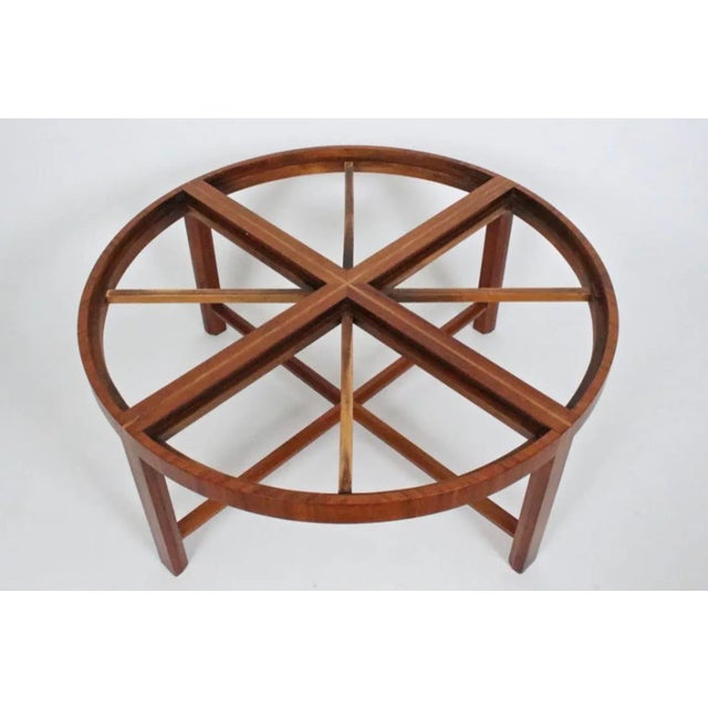 Vintage Leather Coffee Table attributed to Tommi Parzinger for Charak Modern For Sale - Image 4 of 12