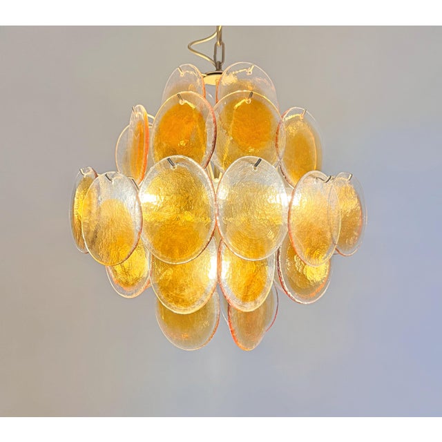 Vintage Italian Amber Murano Glass Chandelier, 1990s For Sale - Image 6 of 18