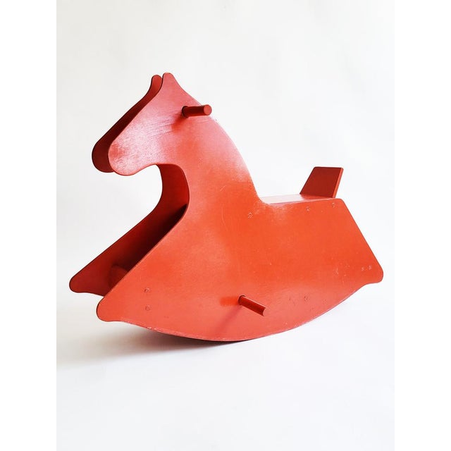Red Mid-Century Modern Sculptural Swiss Rocking Horse, 1960s For Sale - Image 8 of 8