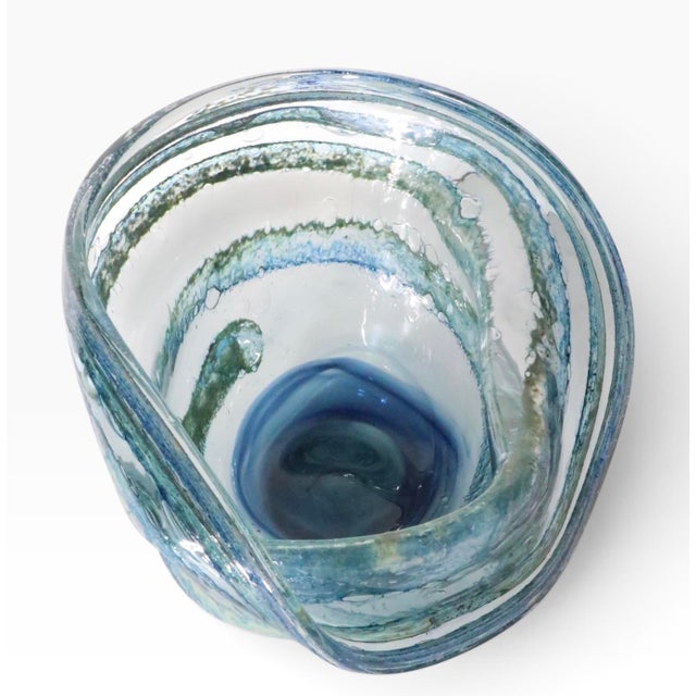 Large Organic Modern Art Glass Bowl by Josh Simpson C 1973 For Sale - Image 17 of 18