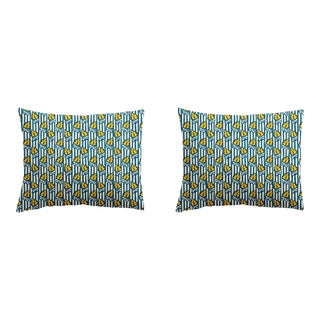 Pair of Linen Pillow Cushions - Tison Motif - Designed and Made in Paris For Sale