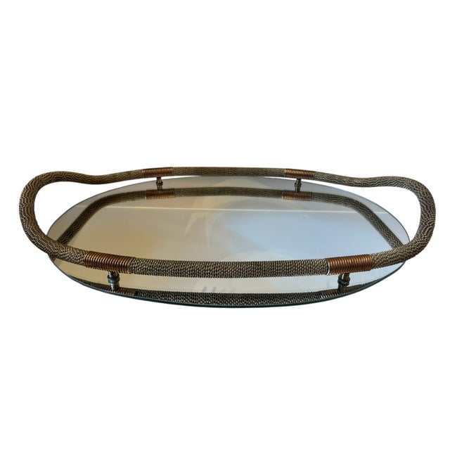 Art Deco Vintage Art Deco Mirrored Tray Attributed to Fontana Arte For Sale - Image 3 of 13