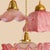 Art Deco Ruffled Murano Hand Blown Glass Pendants in Pink and White, 1940 For Sale - Image 4 of 11