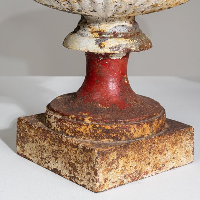 Late 19th Century France Burnt Orange Iron Urns For Sale - Image 9 of 10