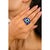 Designer Blue Enameled Cocktail Bohemian Ring in 925 Solid Silver- Size 7 For Sale - Image 4 of 10