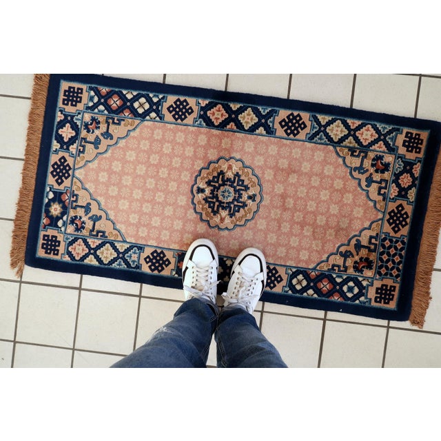1930s 1930s, Antique Chinese Art Deco Rug 2 X 4' For Sale - Image 5 of 12