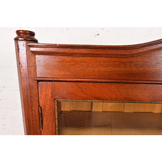 Antique French Empire Mahogany Double Bookcase With Mounted Ormolu, Circa 1890s For Sale - Image 9 of 14