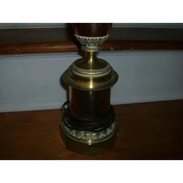 Early 19th Century Early 19th Century French Empire Brass and Copper Cartel Desk Lamp For Sale - Image 5 of 6
