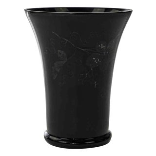 Italian Black Ceramic Vase in Marble, 1970s For Sale