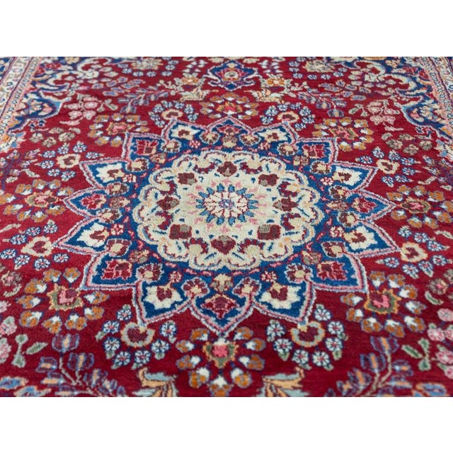 Textile Hand-Knotted Sabzevar Rug in Wool For Sale - Image 7 of 16