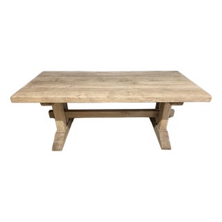 Vintage Farmhouse Dining Table in Bleached Oak, 1925 For Sale