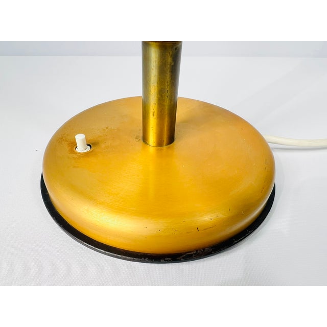 Mid-Century Modern Art Deco Danish Zenith Gold Table Lamp in Aluminum, Brass and Bakelite, 1960 For Sale - Image 6 of 18