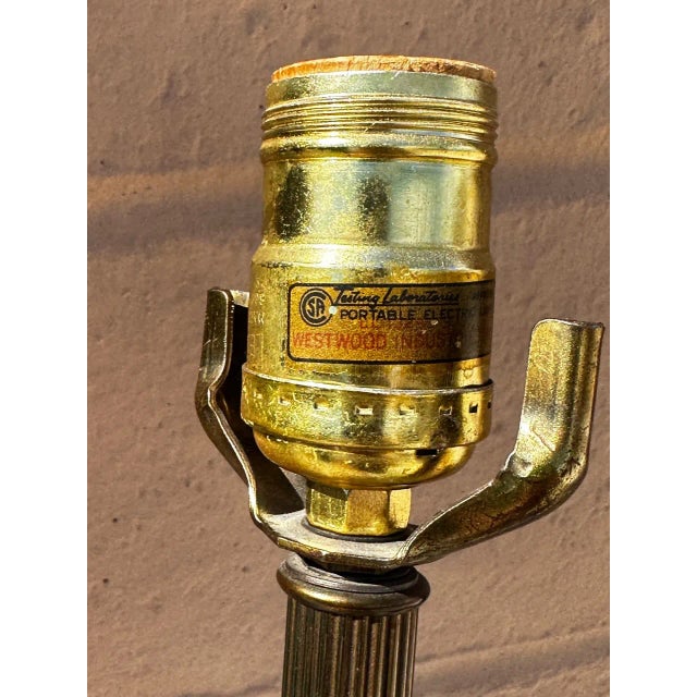 Vintage Westwood Industries White Porcelain/Brass Table Lamp For Sale - Image 9 of 11