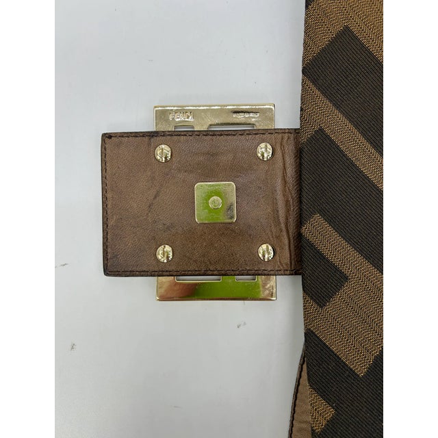 Fendi Fendi Zucca Canvas Rainbow Whipstitch XL Baguette For Sale - Image 4 of 12