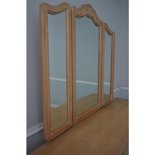 Wood Drexel Cabernet Classics French Provincial Dresser W. Trifold Mirror For Sale - Image 7 of 18