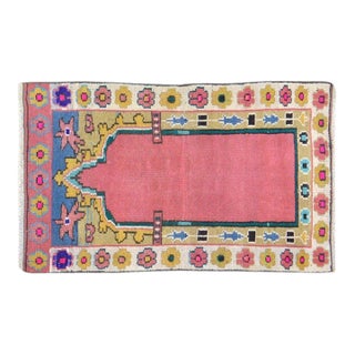 Vintage Turkish Anatolian Hand Knotted Wool Rug, 2'2''x3'7'' For Sale