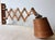 Vintage Wood Scissor Lamp Danish Style W/ Wicker Shade For Sale - Image 4 of 15