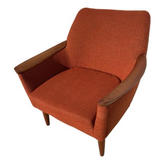 Mid 20th Century Mid Century Modern Norwegian Teak Lounge Chair Attributed to Pi Langlos - Unmarked For Sale