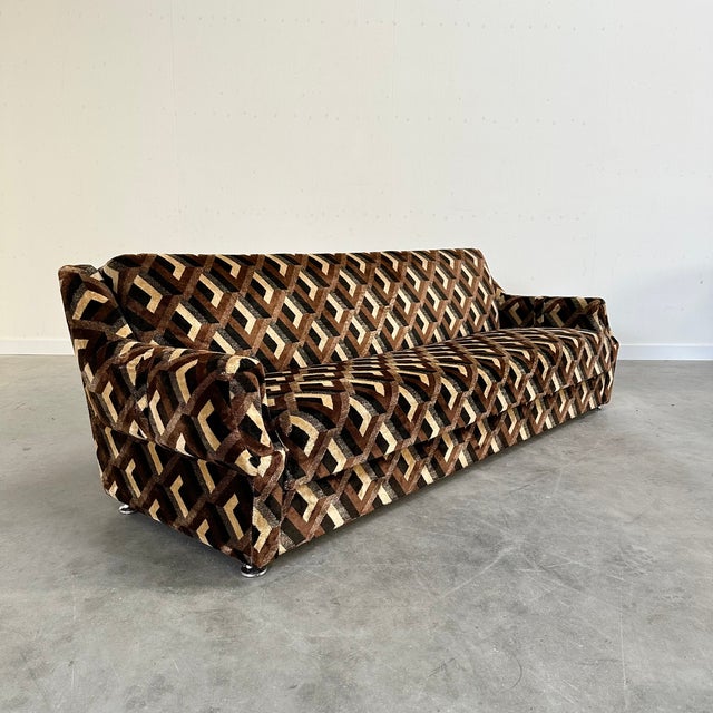 Mid-Century Modern Vintage Daybed with Geometric Patterns, 1970s For Sale - Image 3 of 14