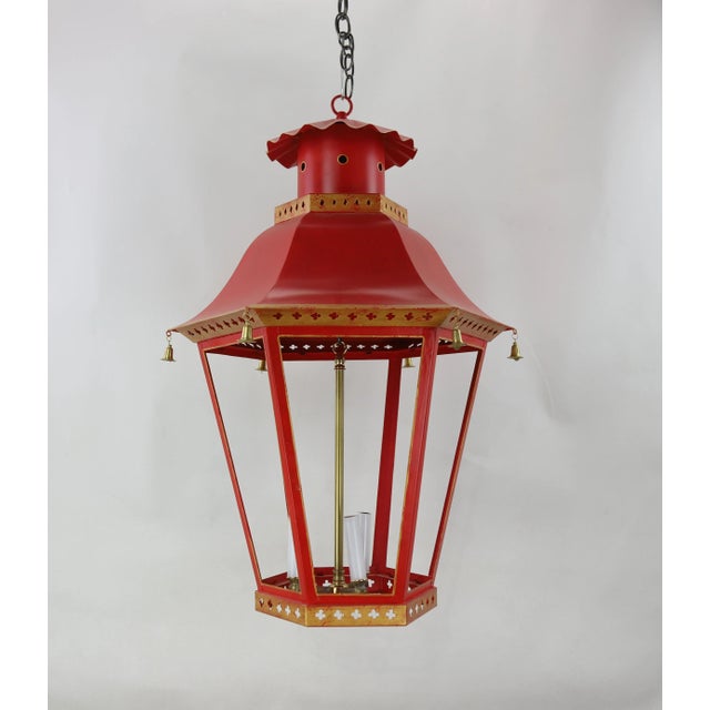 Metal Chinoiseries Two-Tiers Ceiling Chandelier. For Sale - Image 7 of 12