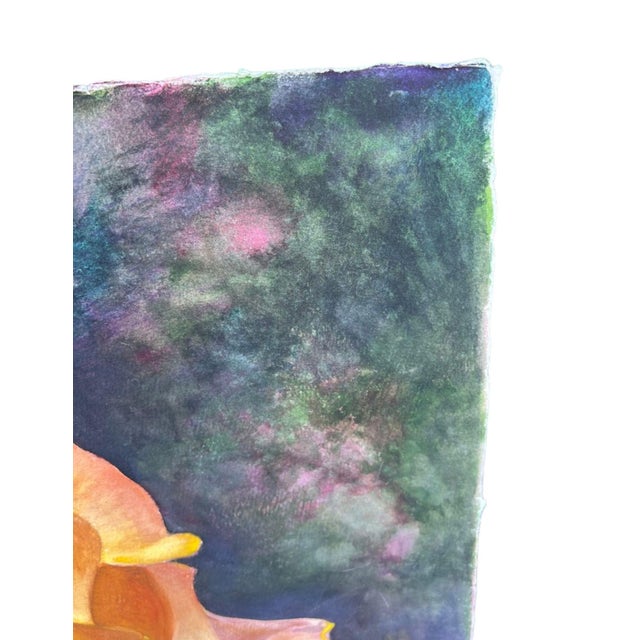 Purple 1980s Floral Watercolor Still Life, Signed by Florence Strauss For Sale - Image 8 of 14