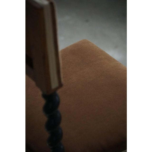 Swedish Grace Baroque Revival Chairs in Brown Velvet, 1940s, Set of 4 For Sale - Image 6 of 18