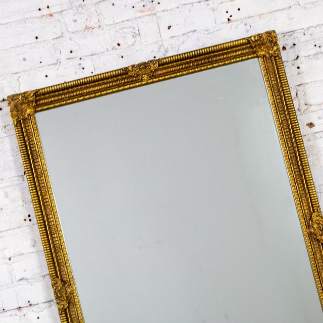 Late 20th Century Neoclassical Rococo Wall Mirror Rectangular Ornate Gilded Wood and Gesso Frame For Sale - Image 9 of 18