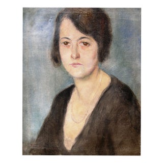 Pal Fried, Portrait of a Young Woman, 1933, Oil on Canvas, Framed For Sale