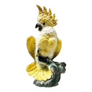 Vintage California Pottery Ceramic Tropical Cockatoo Bud Vase Statue
