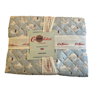 Cath Kidston Christmas Queen Quilt Ice Blue Penguins Polar Bears New