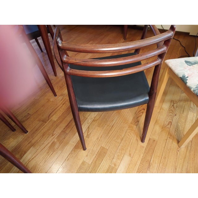 Mid-Century Modern 1970s Neil's Moller No 62 and 78 Rosewood Dinning Chairs. Set of 6 For Sale - Image 3 of 8