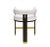 Mid-Century Modern Matthew Izzo Home - Cruise Barrel Back Counter Stool, Black Frame With White Linen Upholstered Seat and Back For Sale - Image 3 of 5