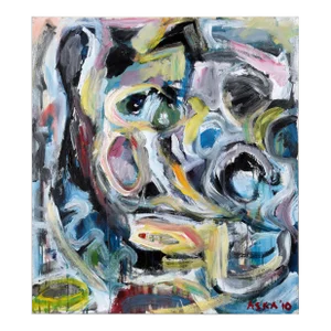 Figurative Abstract Expressionist Composition in Oil on Canvas by Aska