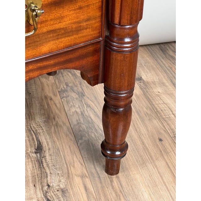 Antique Federal Period Sheraton Mahogany Bow Front Chest C. 1830 For Sale - Image 9 of 11